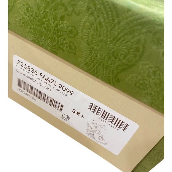 Gucci GG Espadrille Ribbon Tie Canvas Pink Wedge White 38.5 - Picture 5 of 9